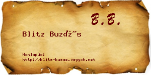 Blitz Buzás névjegykártya